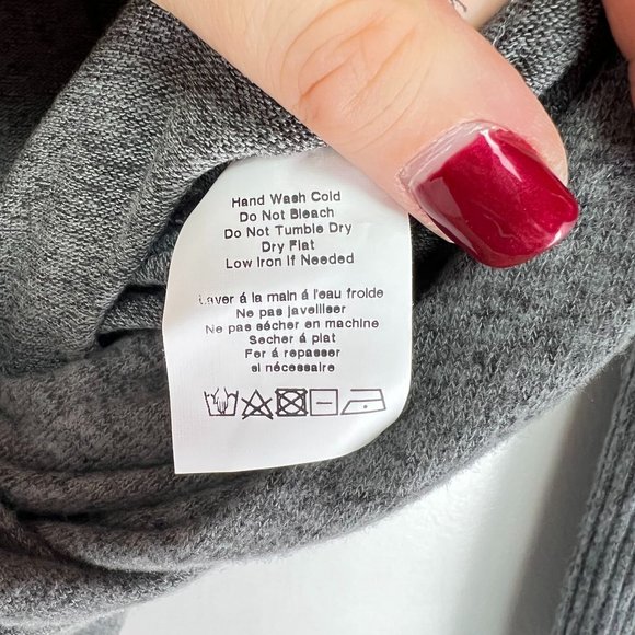 NWT All in Favor Charcoal Gray Surplice Faux Wrap Top Size S - Picture 8 of 8